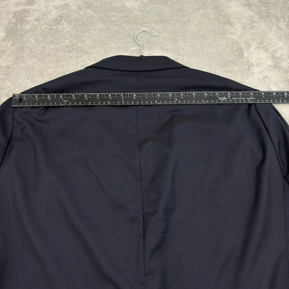 Samuelsohn Blazer Mens 54R Black 100% Wool Guabello Two Button Notch Lapel Italy